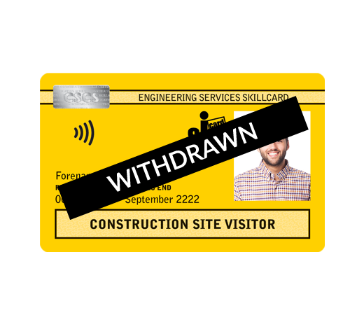 withdranwn construction site visitor card